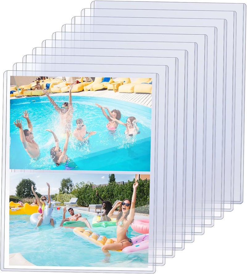 Teling 10 Pcs 5" x 7" Photo Sleeves Rigid Card Protectors Clear Waterproof Hard Plastic Page Sheet Protectors Top Loading Rigid Photo Card Postcard Sleeves for Album Paper Document Holder - Image 1